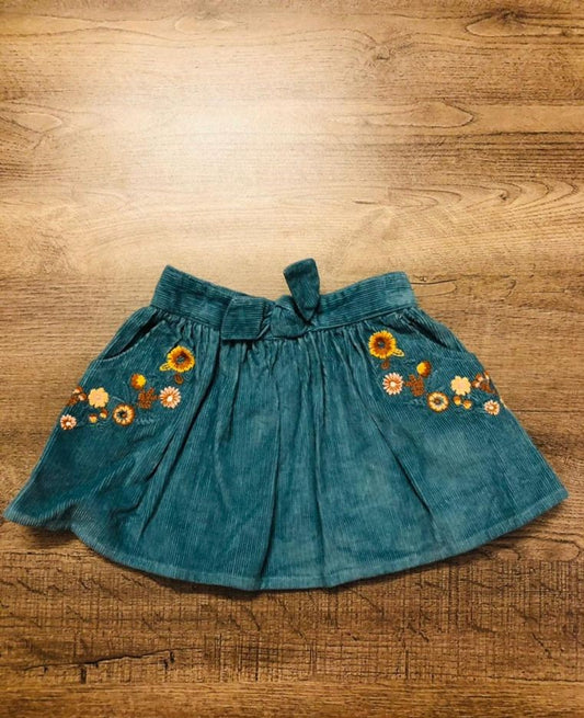 Embroidered Flowers Skirt