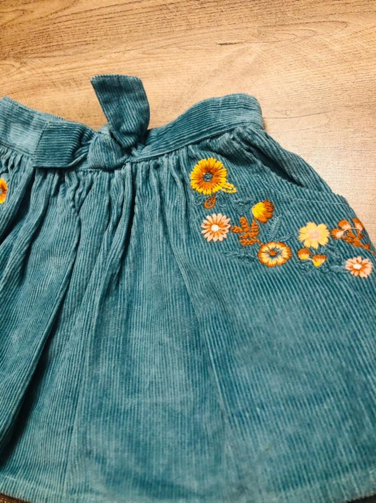 Embroidered Flowers Skirt