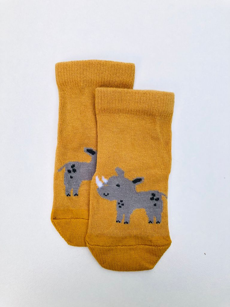 Rhino themed yellow socks