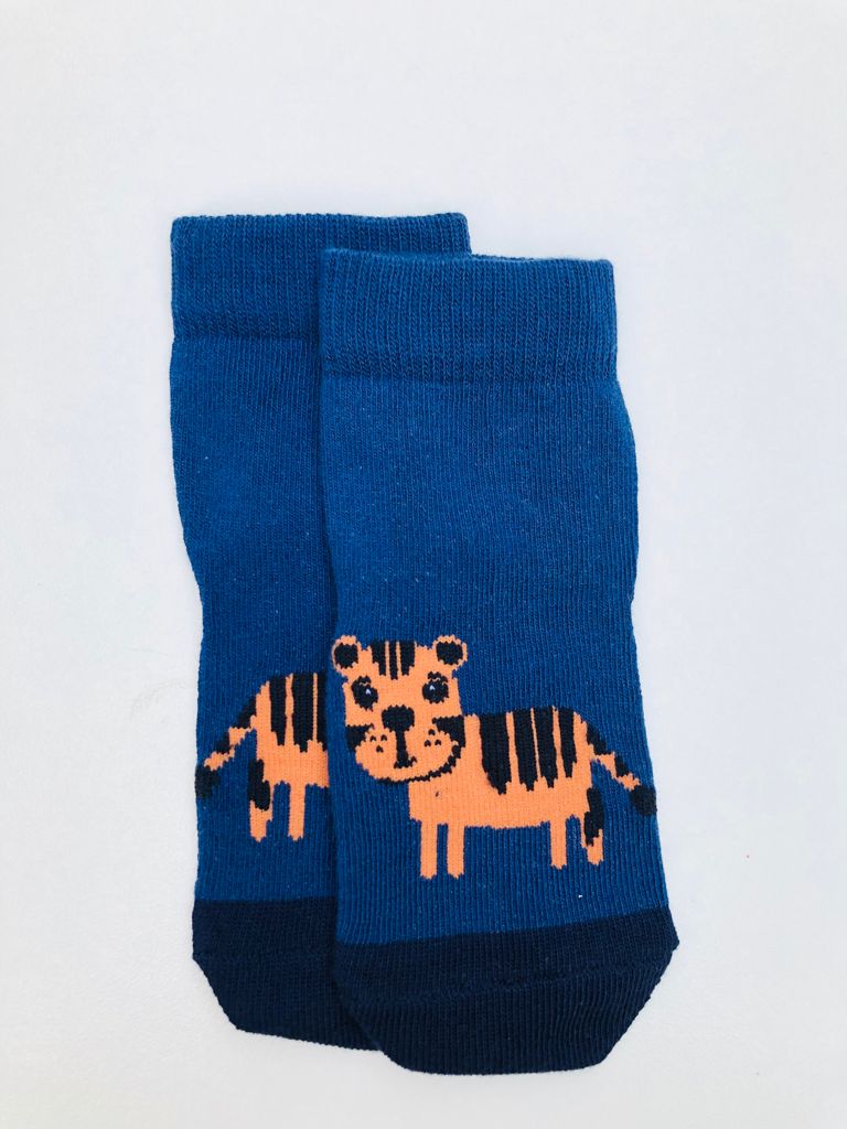 Tiger Themed Blue Socks