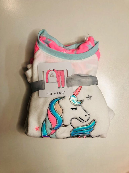 Unicorn on white and Pink Fleeced PJ