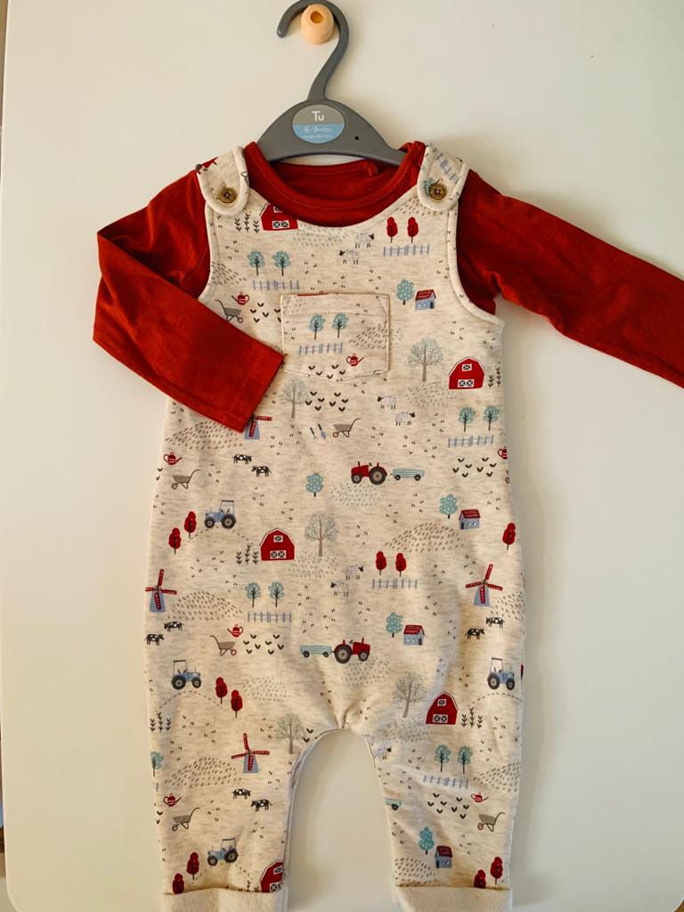 Farm themed Dungaree Cotton Fleeced