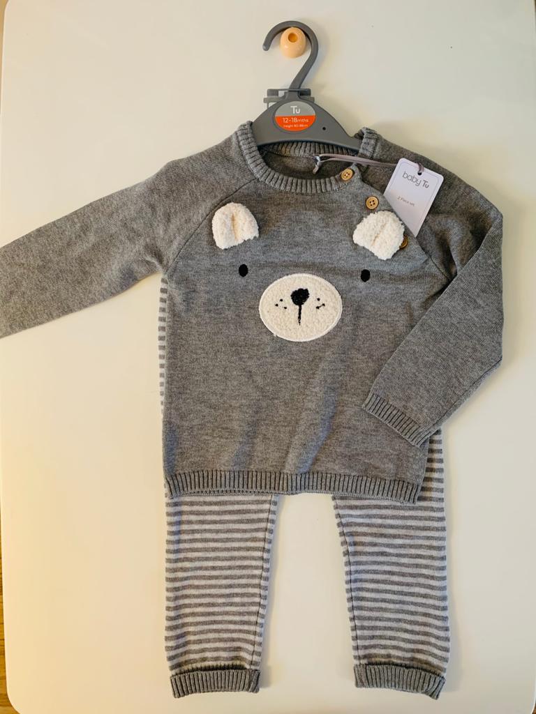 Bear Themed Knitted PJ Set