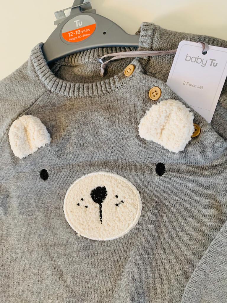 Bear Themed Knitted PJ Set