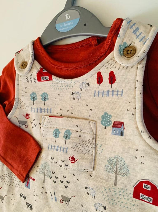 Farm themed Dungaree Cotton Fleeced