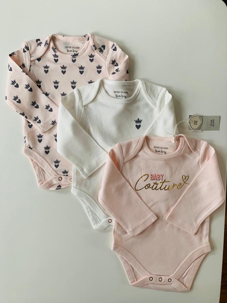 Set of 3 Full Sleeved Bodysuits Baby