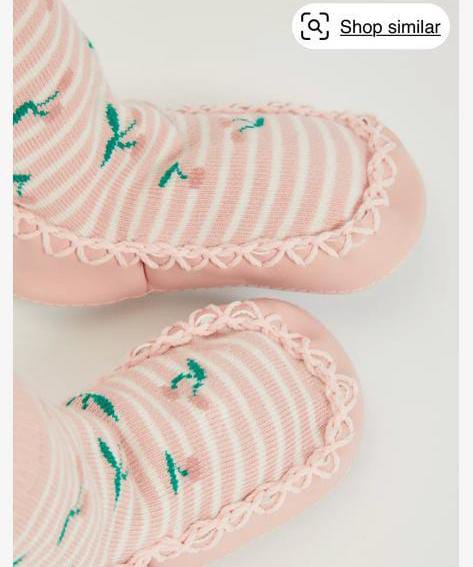 Pink Moccasin Slipper Socks