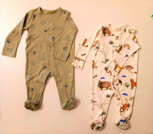 Pack of 2 Safari Sleepsuit