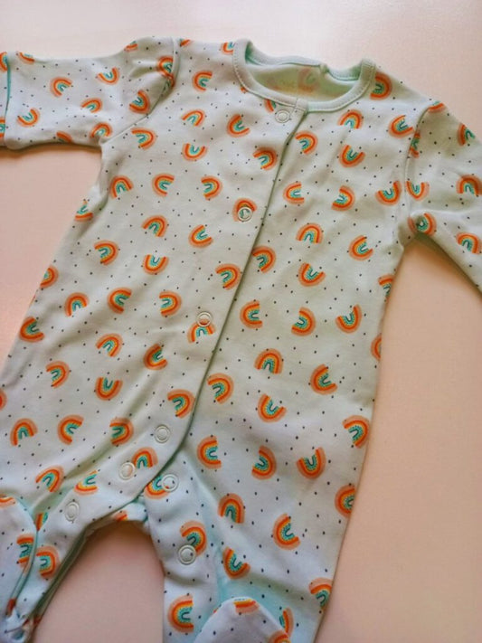 Rainbow Pattern Sleepsuit