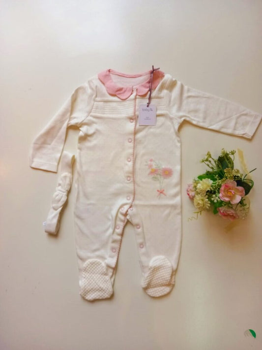 Flower Sleepsuit with headband