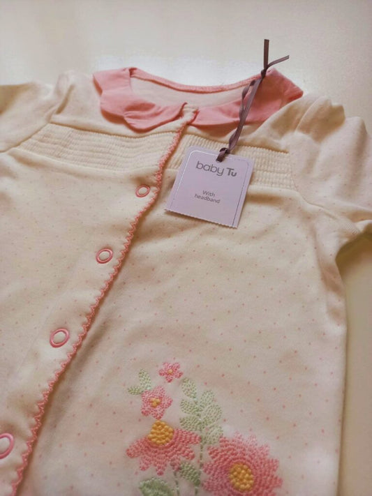 Flower Sleepsuit with headband