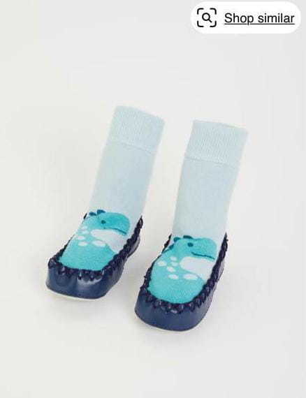 Navy Blue Moccasin Slipper Socks
