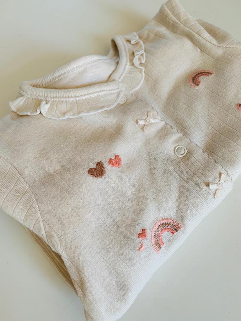 George Embroidered Ribbed Sleepsuits