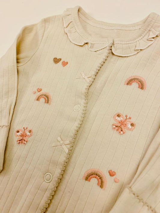 George Embroidered Ribbed Sleepsuits