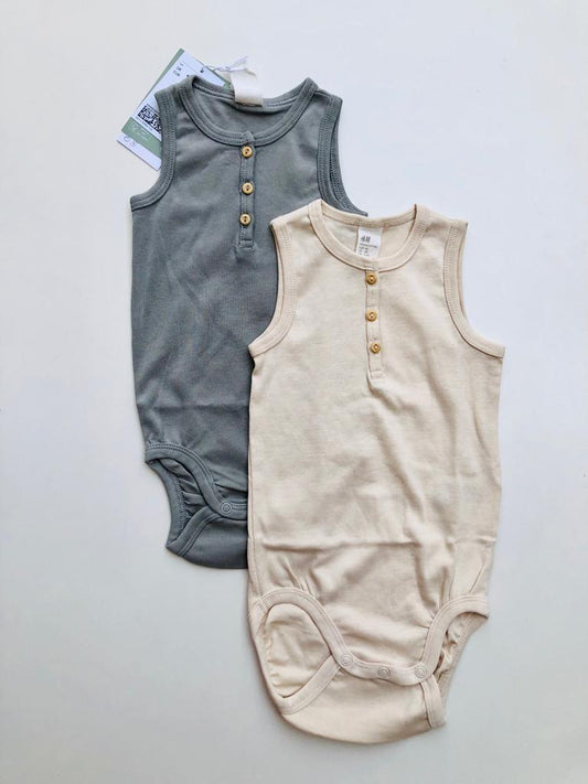 H&M Pack of 2 Sleeveless Bodyshirts