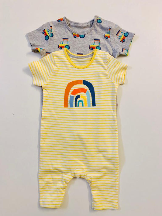 Pack of 2 George Rainbows Romper