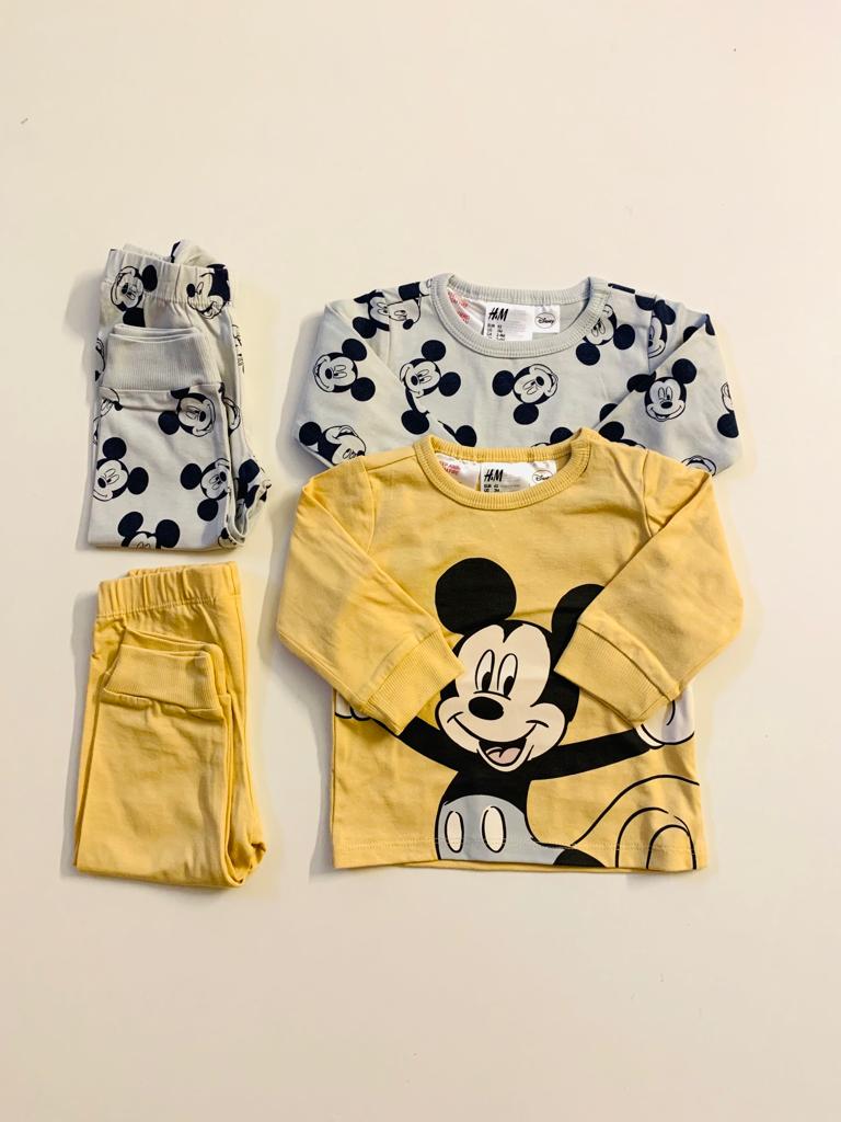 H&M Pack of 2 Mickey Themed Pj Sets