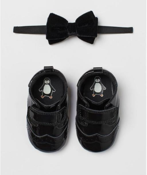 H&M Black Shoes with Black Bow