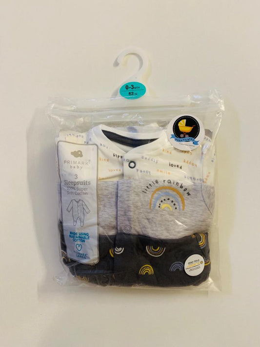 PRIMARK Pack of 3 Sleepsuits