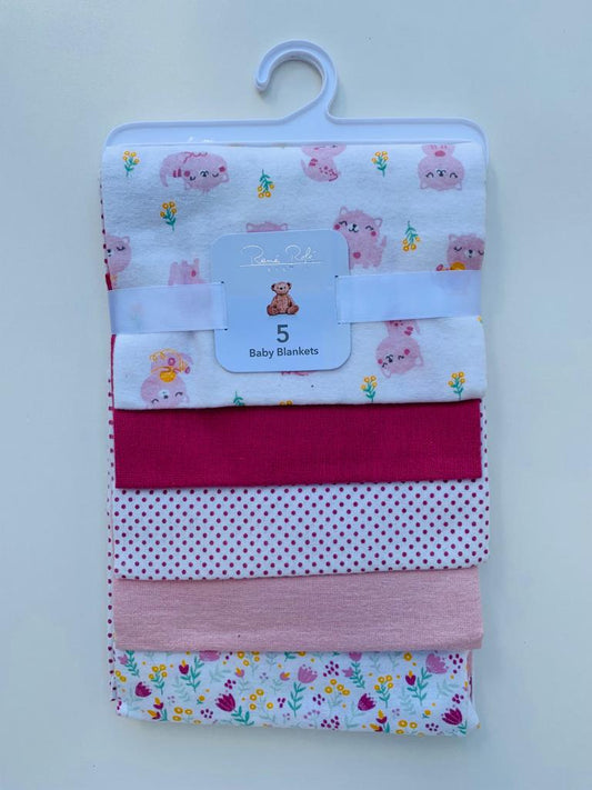 Pack of 5 Receiving Blankets ( Warm Swaddle sheets)