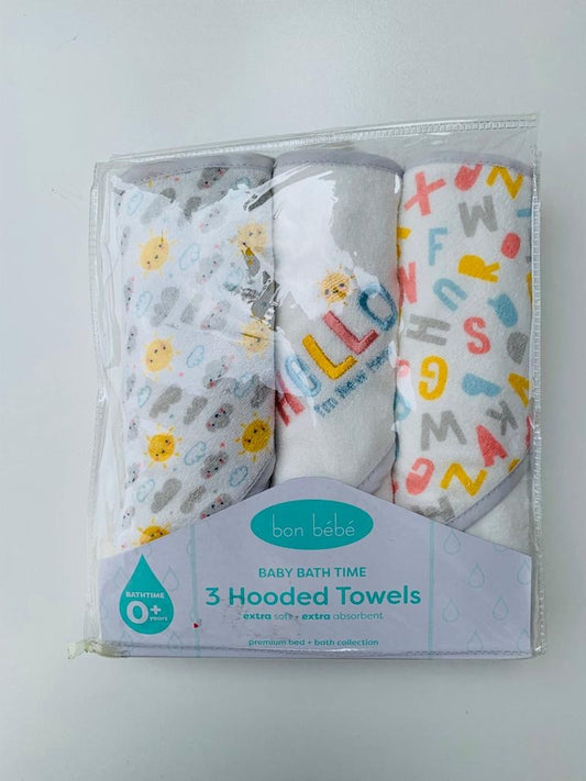 Bon Bebe Pack of 3 Hooded Towels