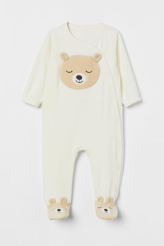 H&M Velour Cream Sleepsuit