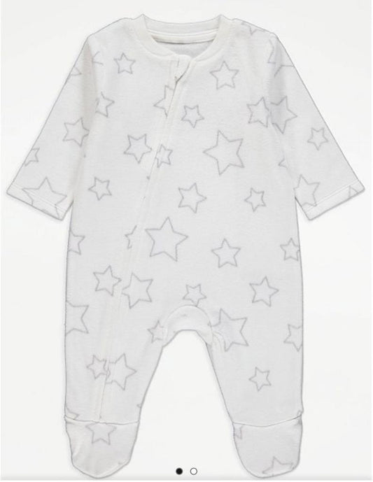 George Velour Zipped Sleepsuit