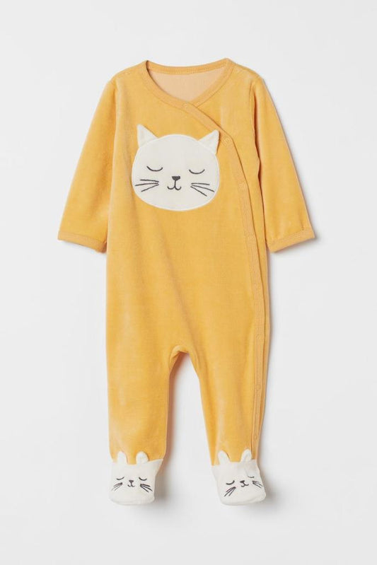 H&M Velour Yellow Sleepsuit