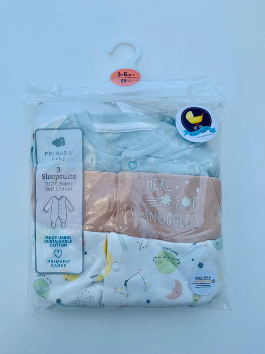 Primark Pack of 3 Sleepsuits