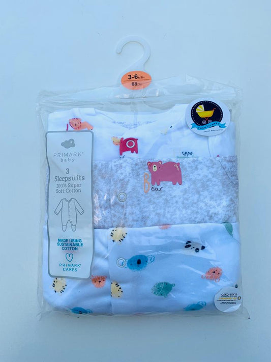 Primark Pack of 3 Sleepsuits