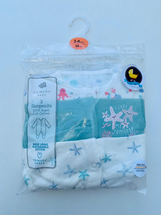 Primark Pack of 3 Sleepsuits