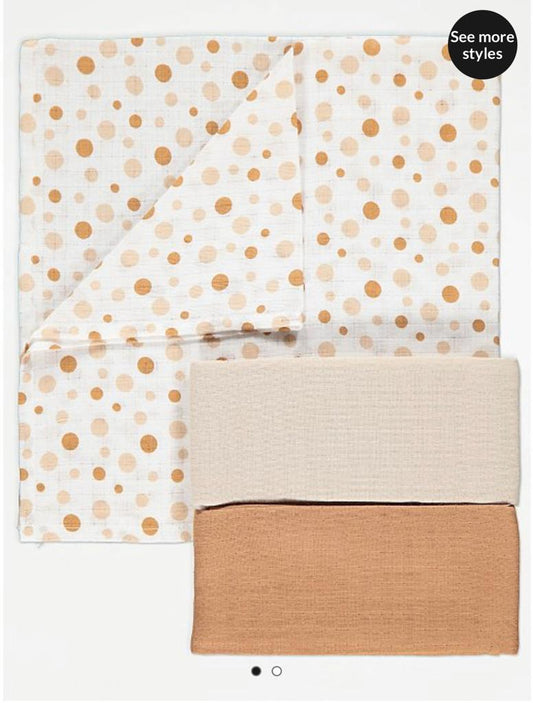 George Pack of 3 Muslin Square