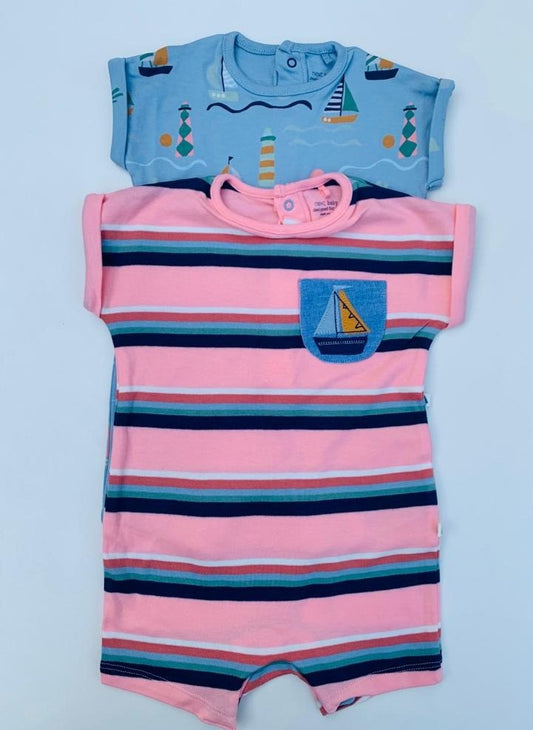 Next Pack of 2 Boat Themed Rompers