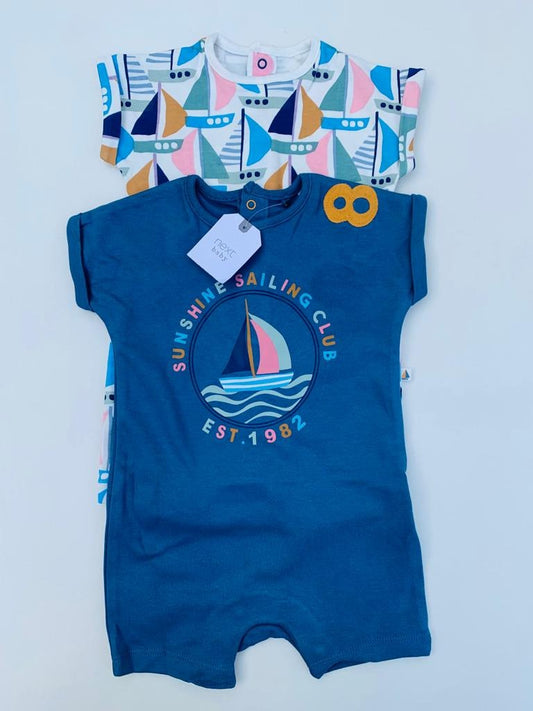 Next Pack of 2 Boat Themed Rompers