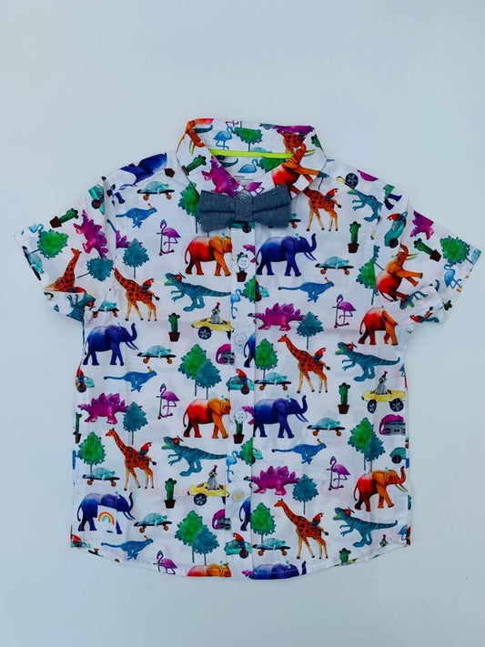 Next Safari Formal Shirt with Bow