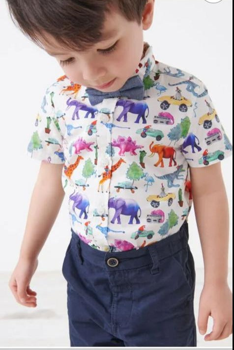 Next Safari Formal Shirt with Bow