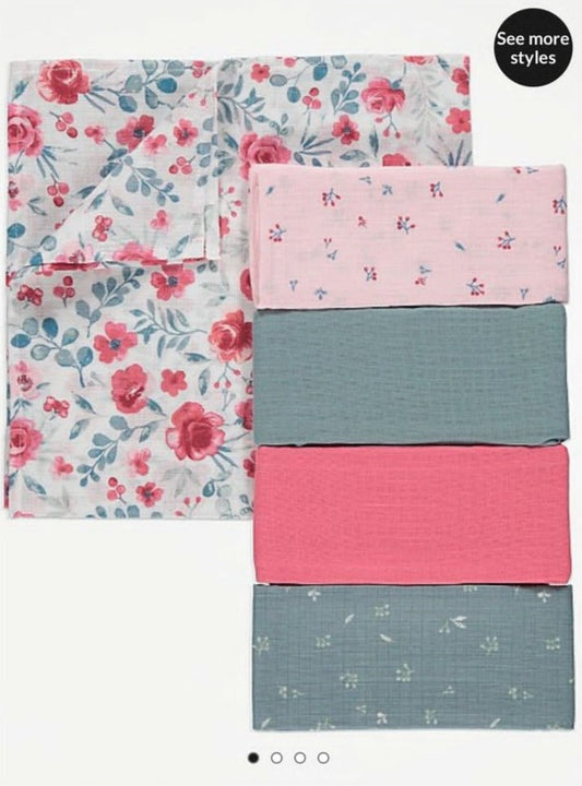 George Pack of 5 Muslin Squares