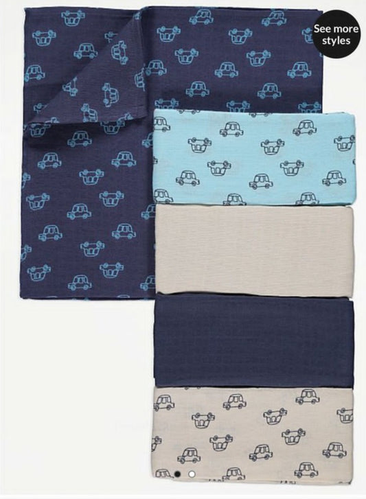 George Pack of 5 Muslin Square