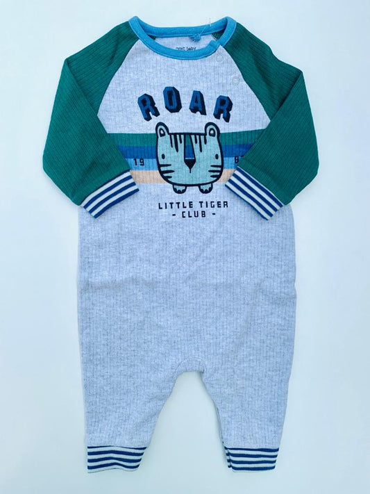 Next Ribbed " Roar little tiger" Sleepsuit