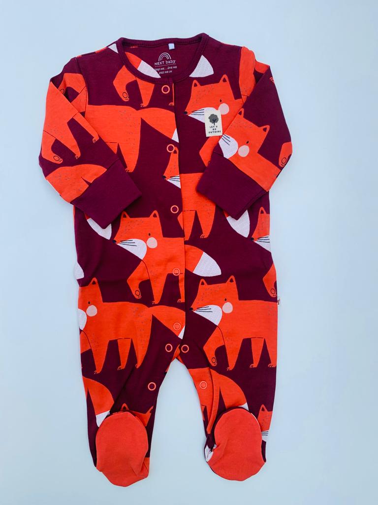 Next Fox Maroon Sleepsuit