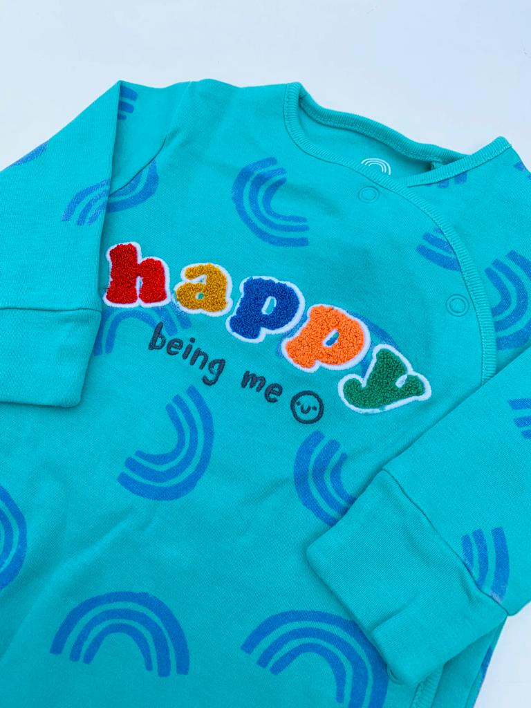 Next Embroidered "Happy being me" Sleepsuit