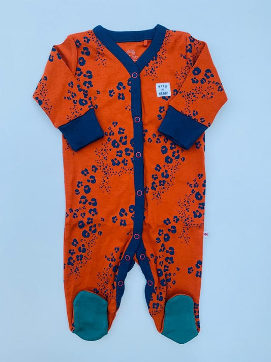 Next Cheeta Print Brown Sleepsuit