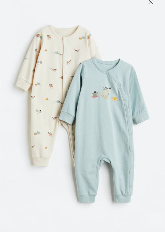 H&M Pack of 2 Footless Sleepsuits