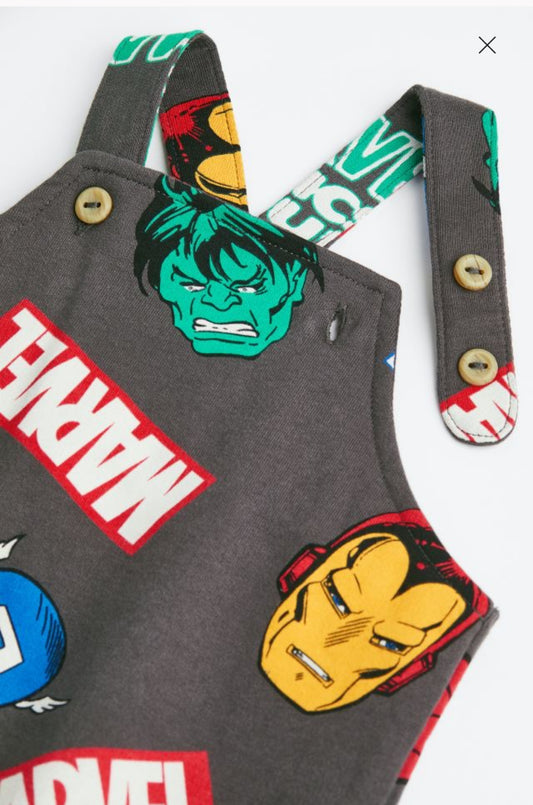 H&M 2 pc Marvel Dungarees with Shirt