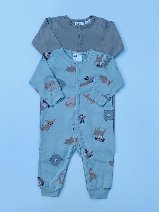 H&M Pack of 2 Footless Sleepsuits