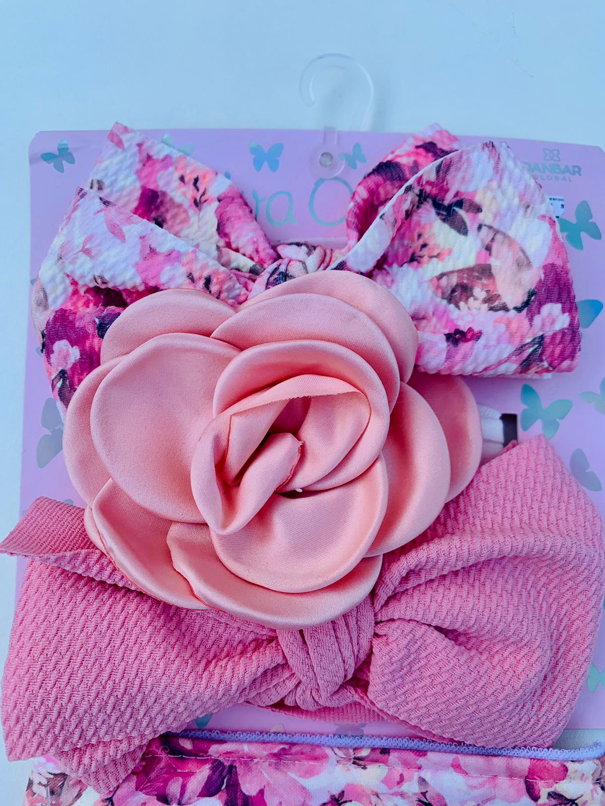 6 Pc Floral Bibs & Headbands Set