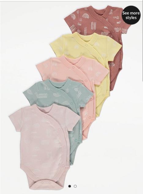 George Pack of 5 Half sleeved Wrap over Bodysuits