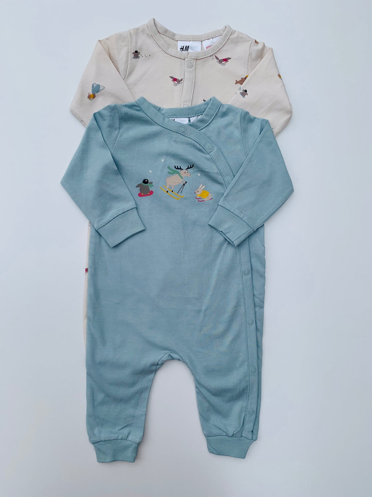 H&M Pack of 2 Footless Sleepsuits