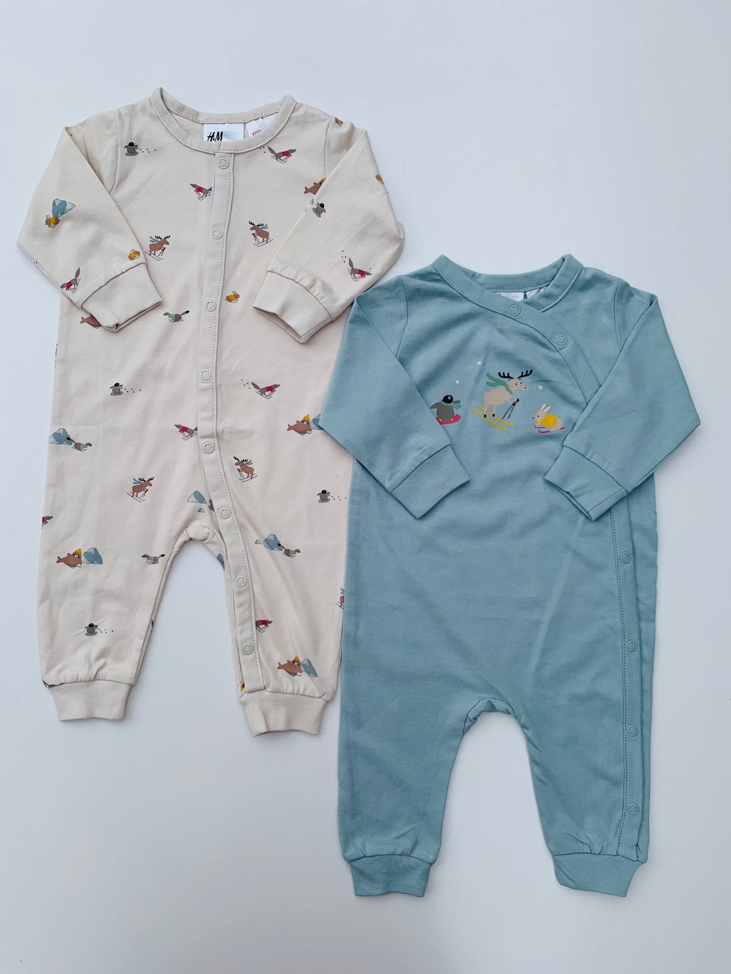 H&M Pack of 2 Footless Sleepsuits